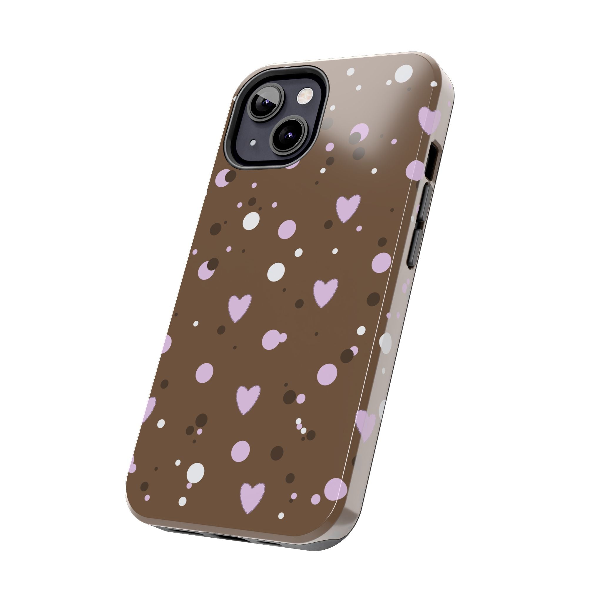 Cute Chocolate & Hearts Phone Case, Tough Phone Cover, Gift for Her, Trendy Accessory, Cute Phone Protector, Valentine's Day Gift
