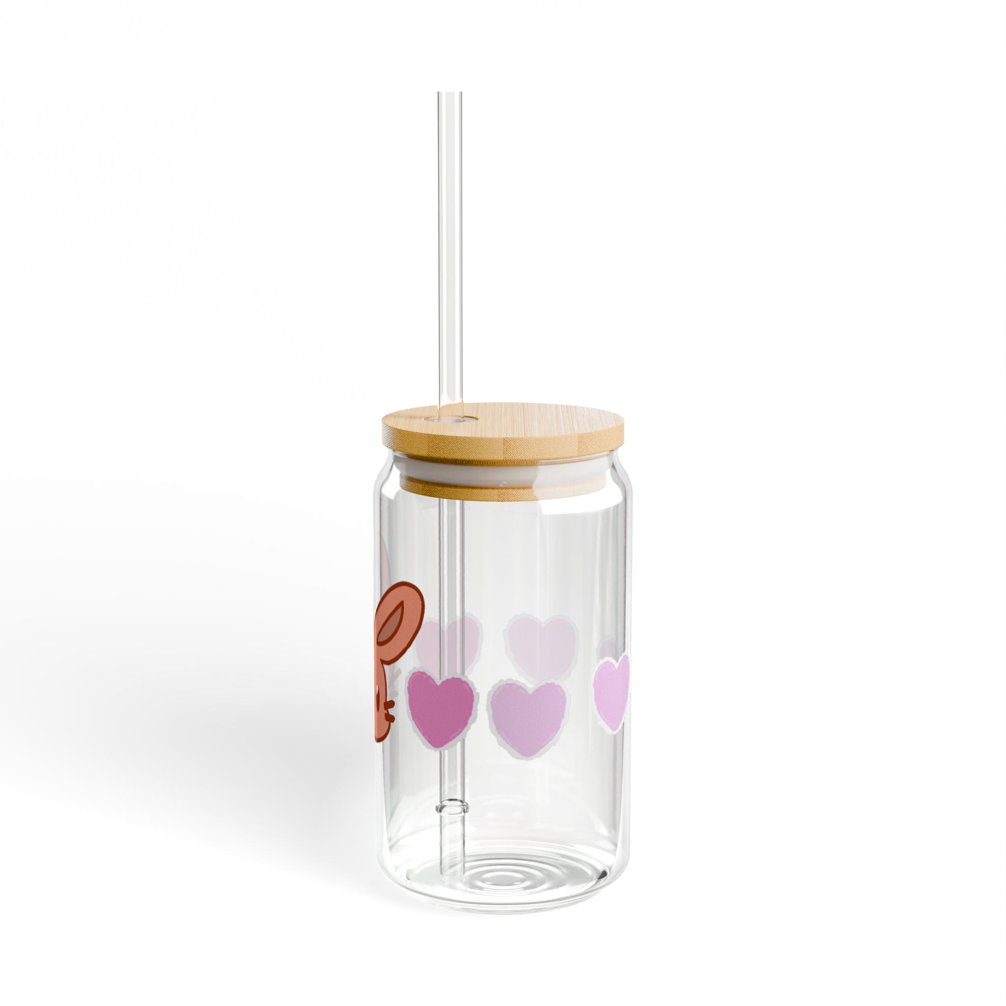 Whimsical Sipper Glass, 16oz | Eco-Friendly Drinkware, Cute Beverage Container, Gift for Kids, Fun Kitchen, Summer Picnic, Water, Juice