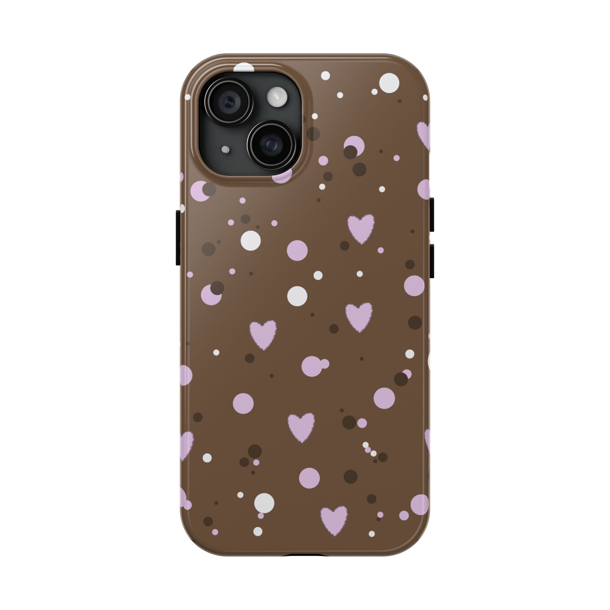 Cute Chocolate & Hearts Phone Case, Tough Phone Cover, Gift for Her, Trendy Accessory, Cute Phone Protector, Valentine's Day Gift