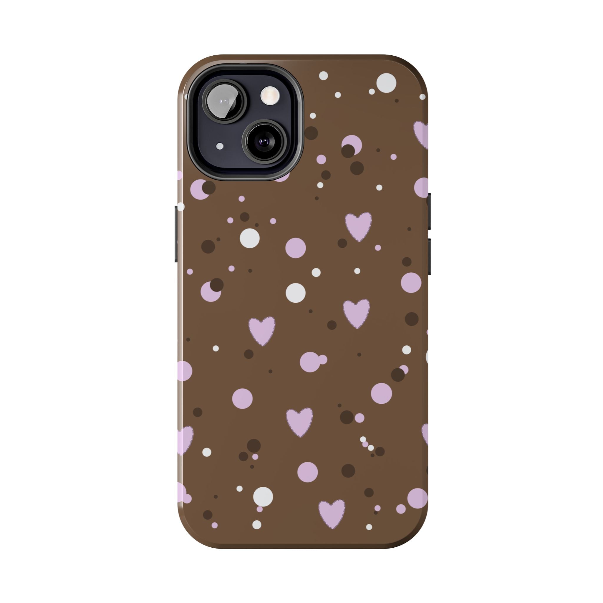 Cute Chocolate & Hearts Phone Case, Tough Phone Cover, Gift for Her, Trendy Accessory, Cute Phone Protector, Valentine's Day Gift